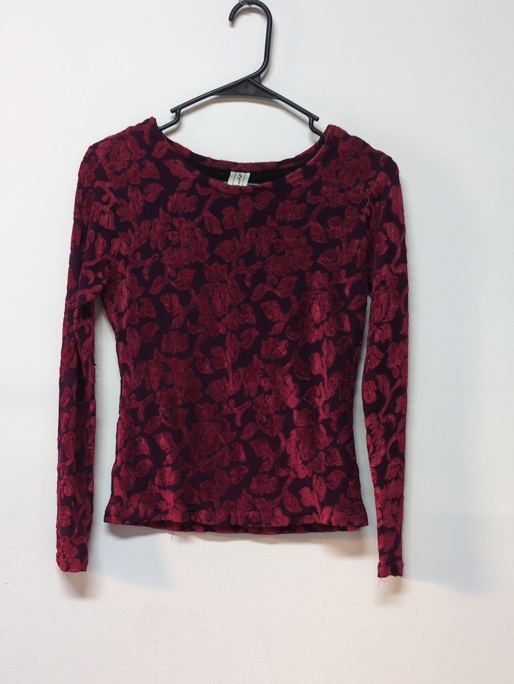 Vintage 1990s Kokoon Red Purple Long Sleeve Shirt, Size XS